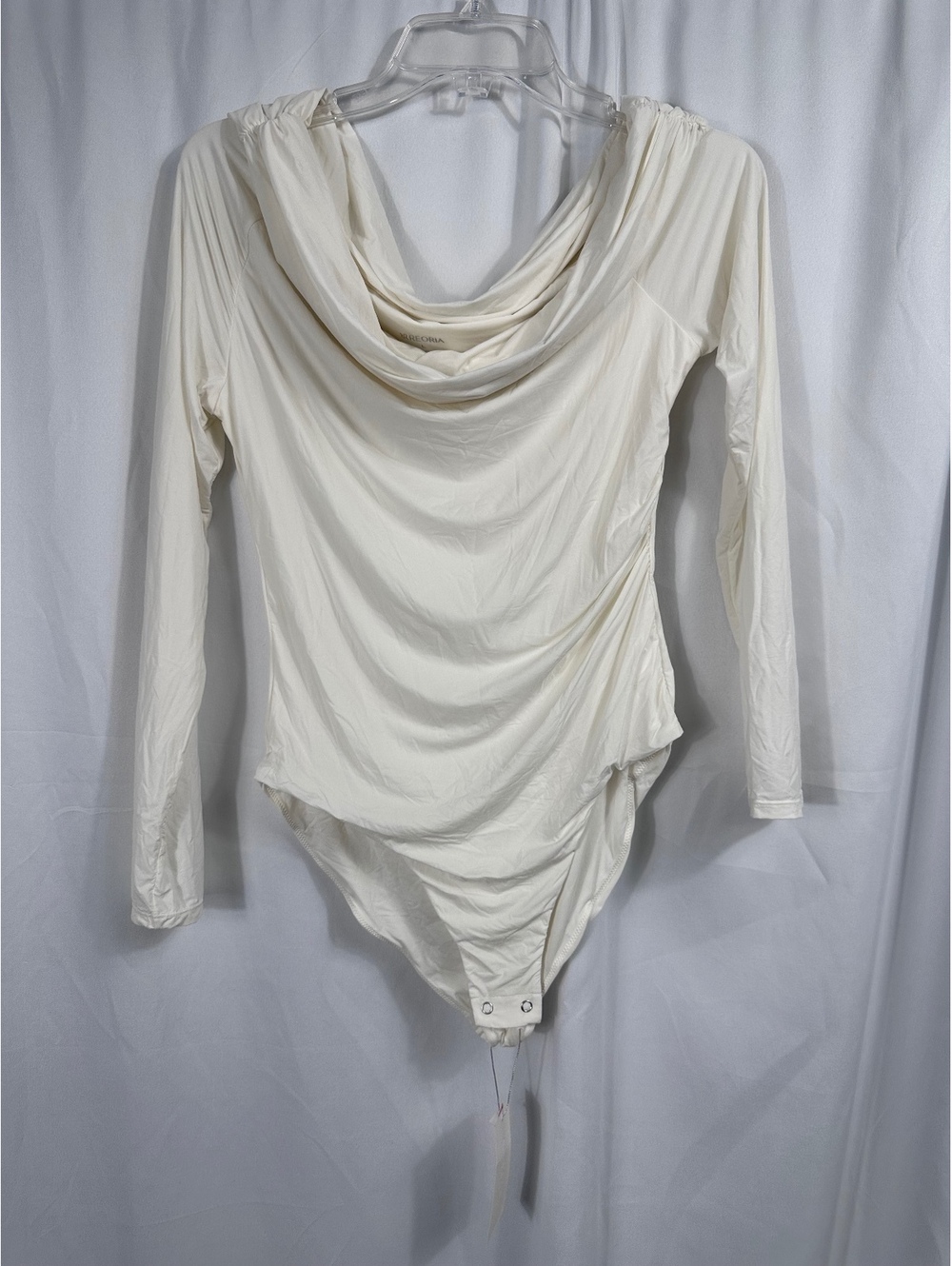 Reoria Designer Collection Ivory Long Sleeve Bodysuit Size Large